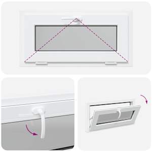 Okeno do suterénu RISOR 80 x 40 cm PVC a sklo Bílá - obrázek 10