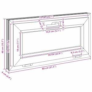 Okeno do suterénu RISOR 80 x 40 cm PVC a sklo Bílá - obrázek 12