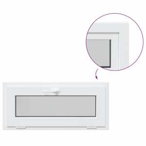 Okeno do suterénu RISOR 90 x 40 cm PVC a sklo Bílá - obrázek 8