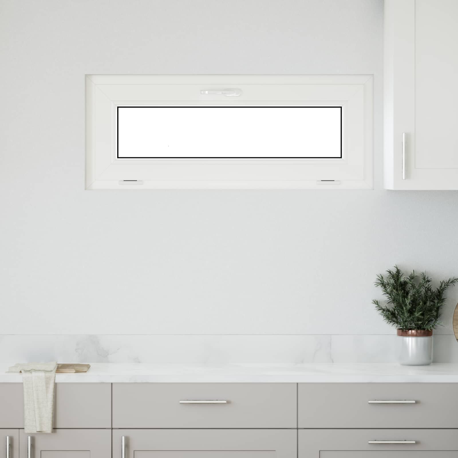 vidaXL Fereastră pentru subsol RISOR 110 x 40 cm PVC și Sticlă Alb
