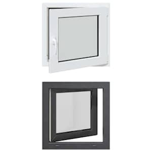 vidaXL Kald- ja p&ouml;&ouml;ratav keldriaken RISOR 50 x 50 cm PVC ja klaas