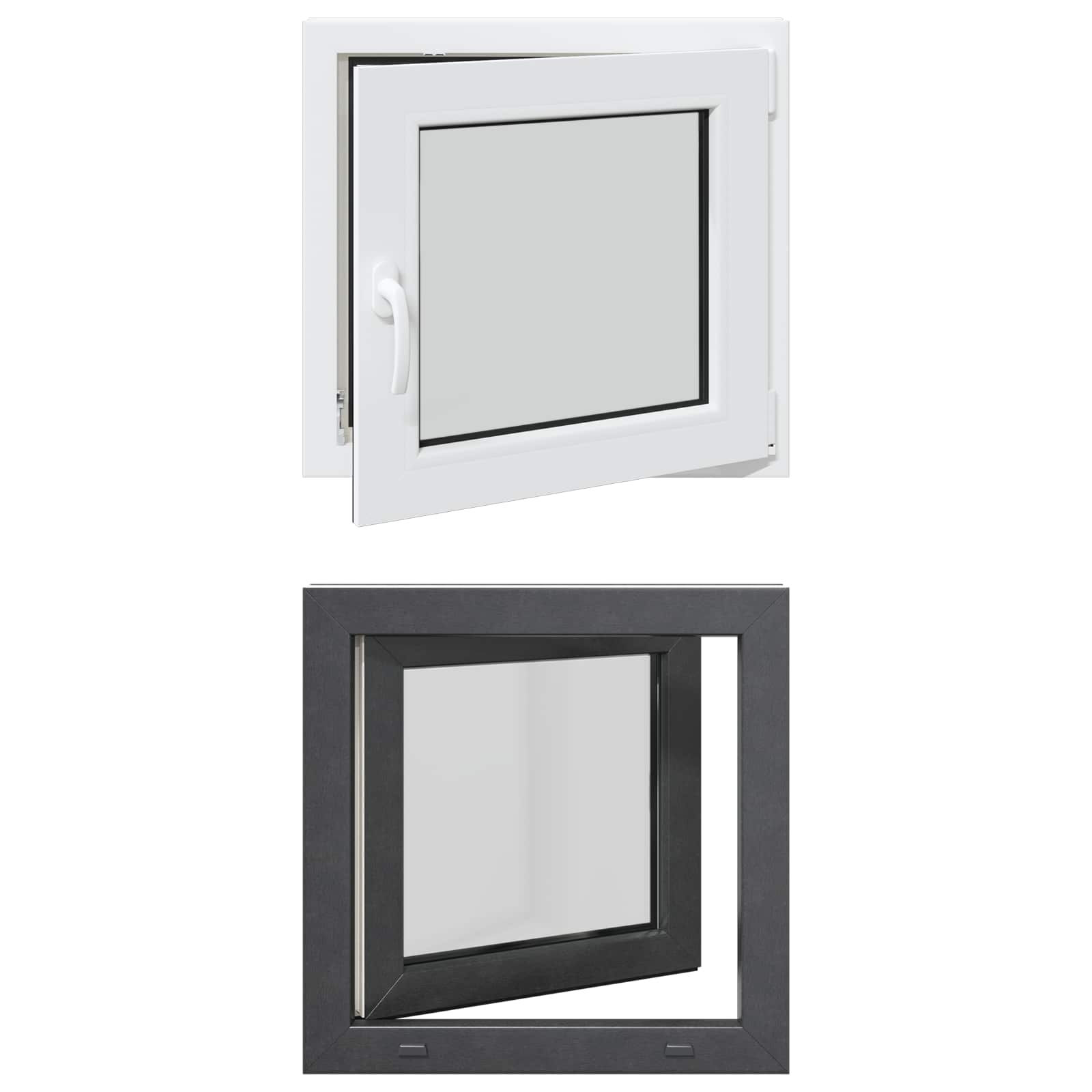 VidaXL Kelderraam Risor Antraciet 50 X 50 Cm Pvc En Glas