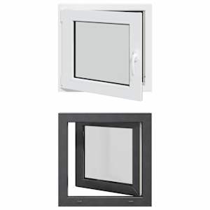 vidaXL Kald- ja p&ouml;&ouml;ratav keldriaken RISOR 50 x 50 cm PVC ja klaas