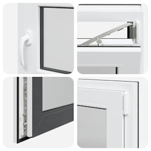 Okeno do suterénu RISOR 60 x 60 cm PVC a sklo Antracitová - obrázek 7