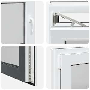 Okeno do suterénu RISOR 80 x 50 cm PVC a sklo Antracitová - obrázek 7