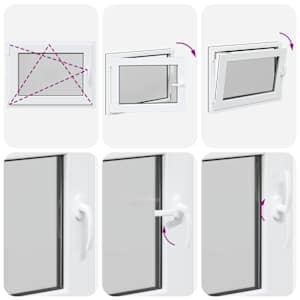 Okeno do suterénu RISOR 80 x 50 cm PVC a sklo Antracitová - obrázek 10