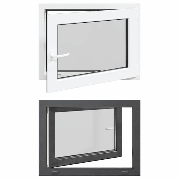 vidaXL Kald- ja p&ouml;&ouml;ratav keldriaken RISOR 80 x 50 cm PVC ja klaas