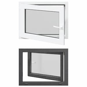Okeno do suterénu RISOR 80 x 60 cm PVC a sklo Antracitová - obrázek 2