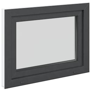 Okeno do suterénu RISOR 80 x 70 cm PVC a sklo Antracitová - obrázek 6