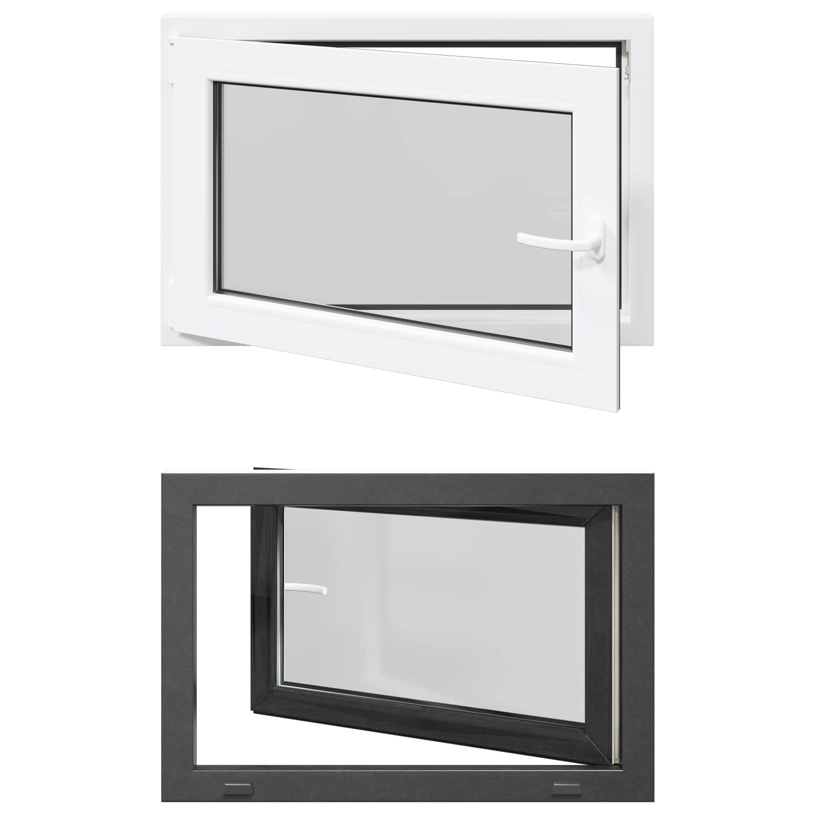 VidaXL Kelderraam Risor Antraciet 90 X 50 Cm Pvc En Glas