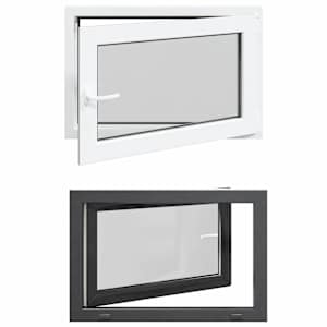 Okeno do suterénu RISOR 90 x 60 cm PVC a sklo Antracitová - obrázek 2