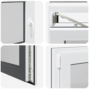 Okeno do suterénu RISOR 90 x 70 cm PVC a sklo Antracitová - obrázek 7