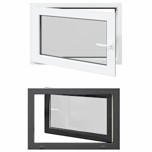 Okeno do suterénu RISOR 90 x 70 cm PVC a sklo Antracitová - obrázek 2