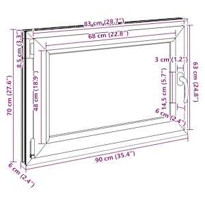 Okeno do suterénu RISOR 90 x 70 cm PVC a sklo Antracitová - obrázek 12