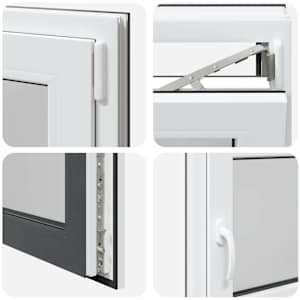 Okeno do suterénu RISOR 100 x 60 cm PVC a sklo Antracitová - obrázek 7