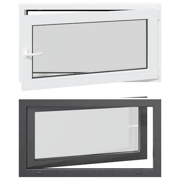 vidaXL Kald- ja p&ouml;&ouml;ratav keldriaken RISOR 110 x 50 cm PVC ja klaas