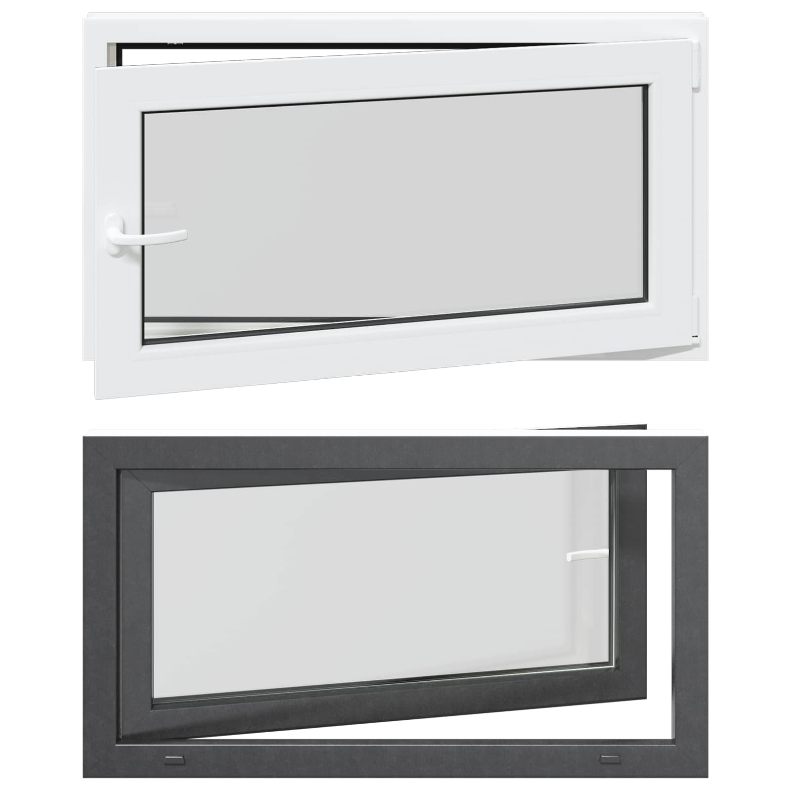 VidaXL Kelderraam Risor Antraciet 110 X 50 Cm Pvc En Glas