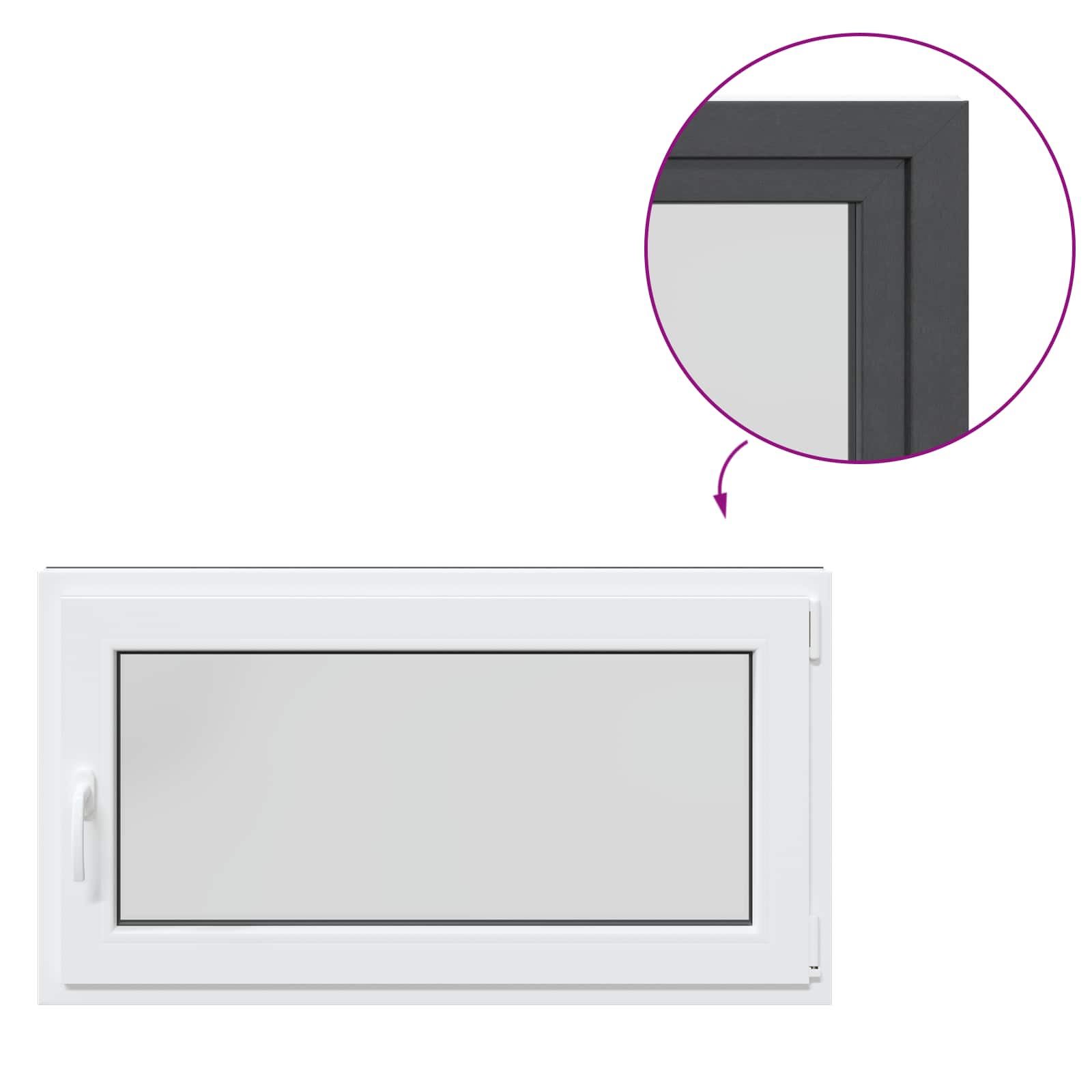 Okeno do suterénu RISOR 110 x 60 cm PVC a sklo Antracitová - obrázek 8