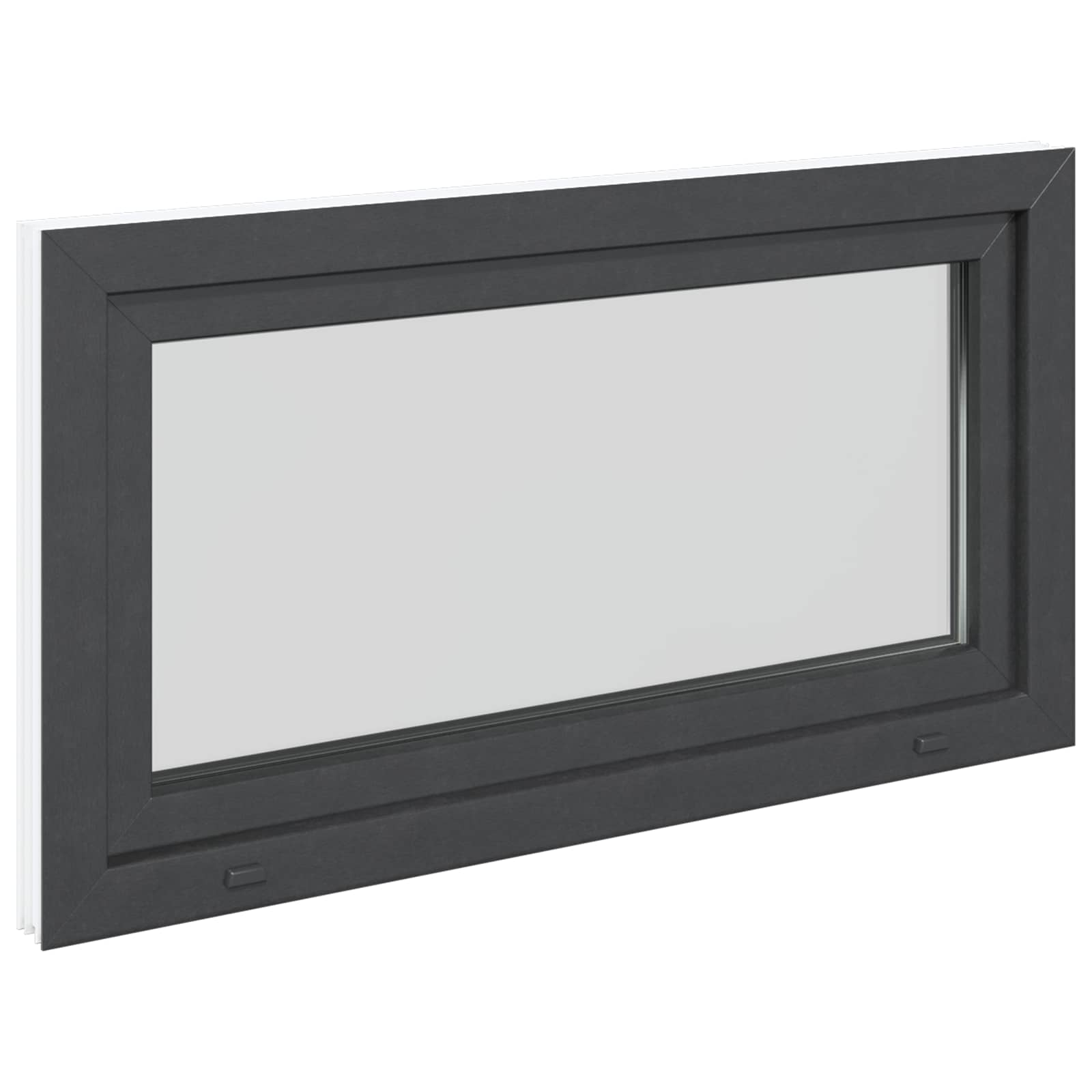 Okeno do suterénu RISOR 110 x 60 cm PVC a sklo Antracitová - obrázek 5