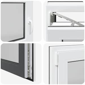 Okeno do suterénu RISOR 110 x 70 cm PVC a sklo Antracitová - obrázek 6