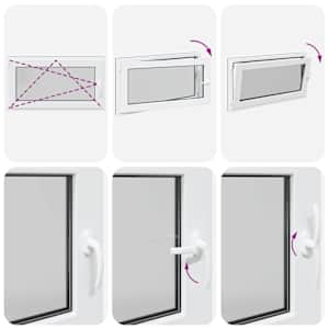 Okeno do suterénu RISOR 110 x 70 cm PVC a sklo Antracitová - obrázek 9