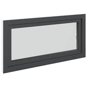 Okeno do suterénu RISOR 120 x 60 cm PVC a sklo Antracitová - obrázek 5