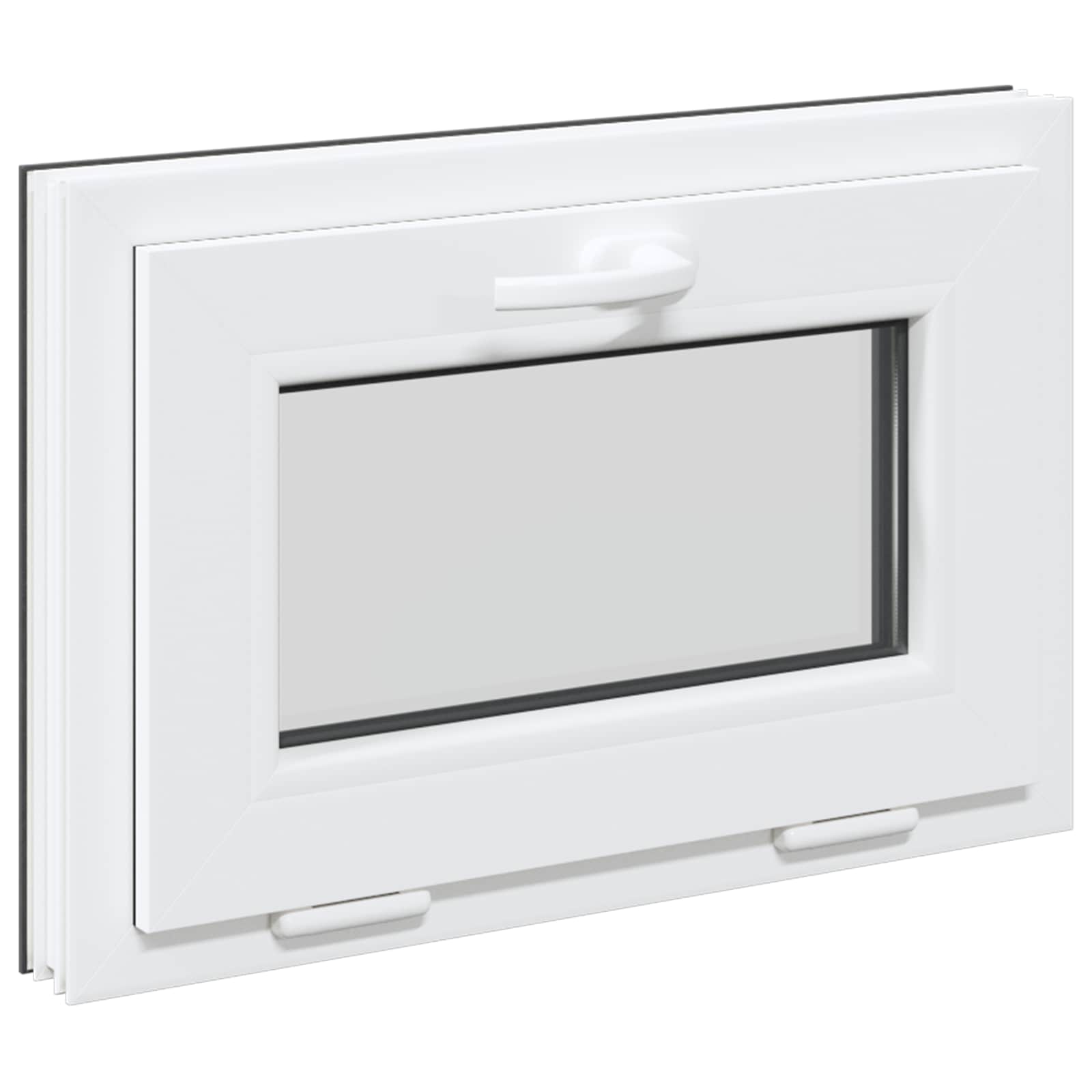 Okno za klet RISOR 60 x 40 cm PVC in steklo Antracit - slika 2
