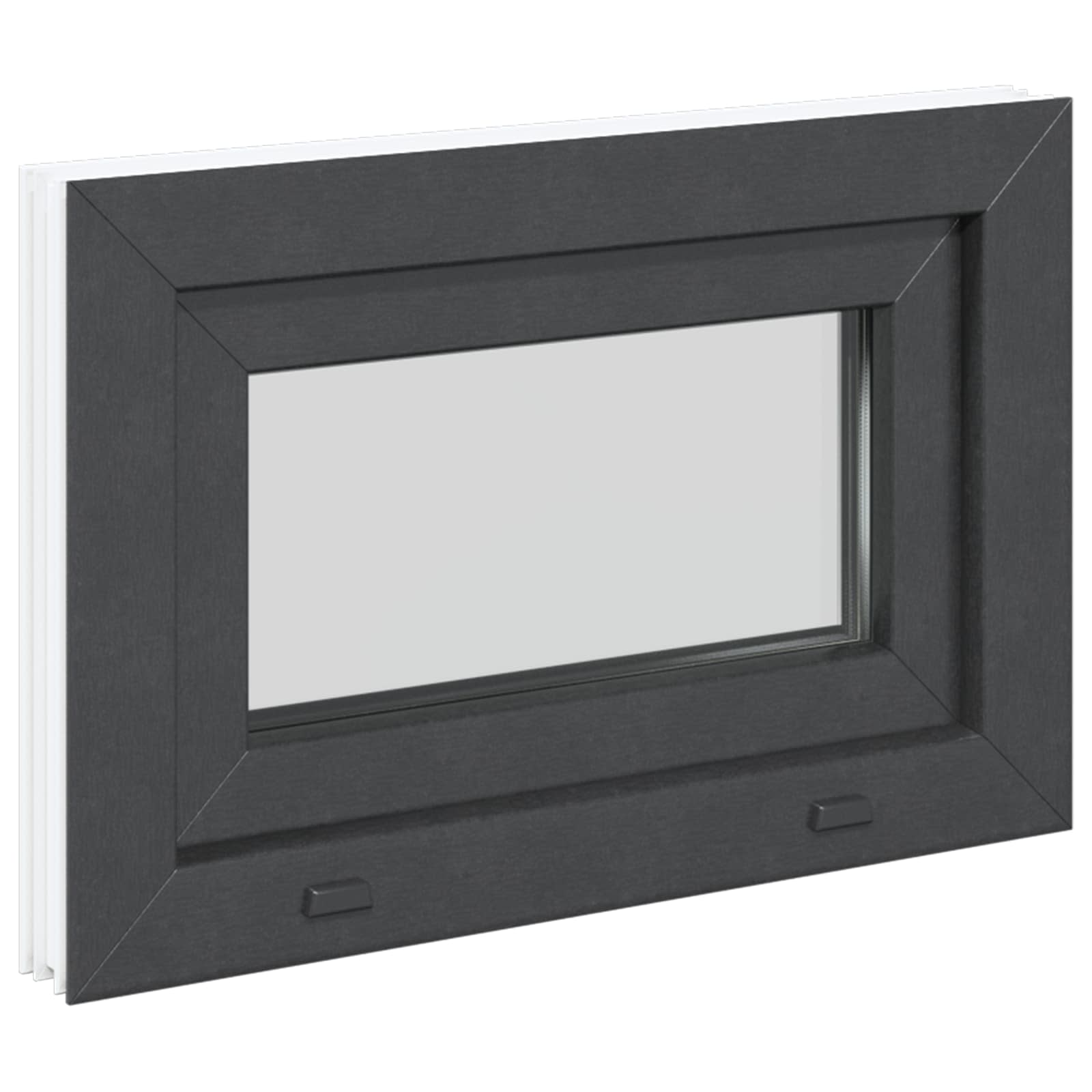 Okno za klet RISOR 60 x 40 cm PVC in steklo Antracit - slika 6