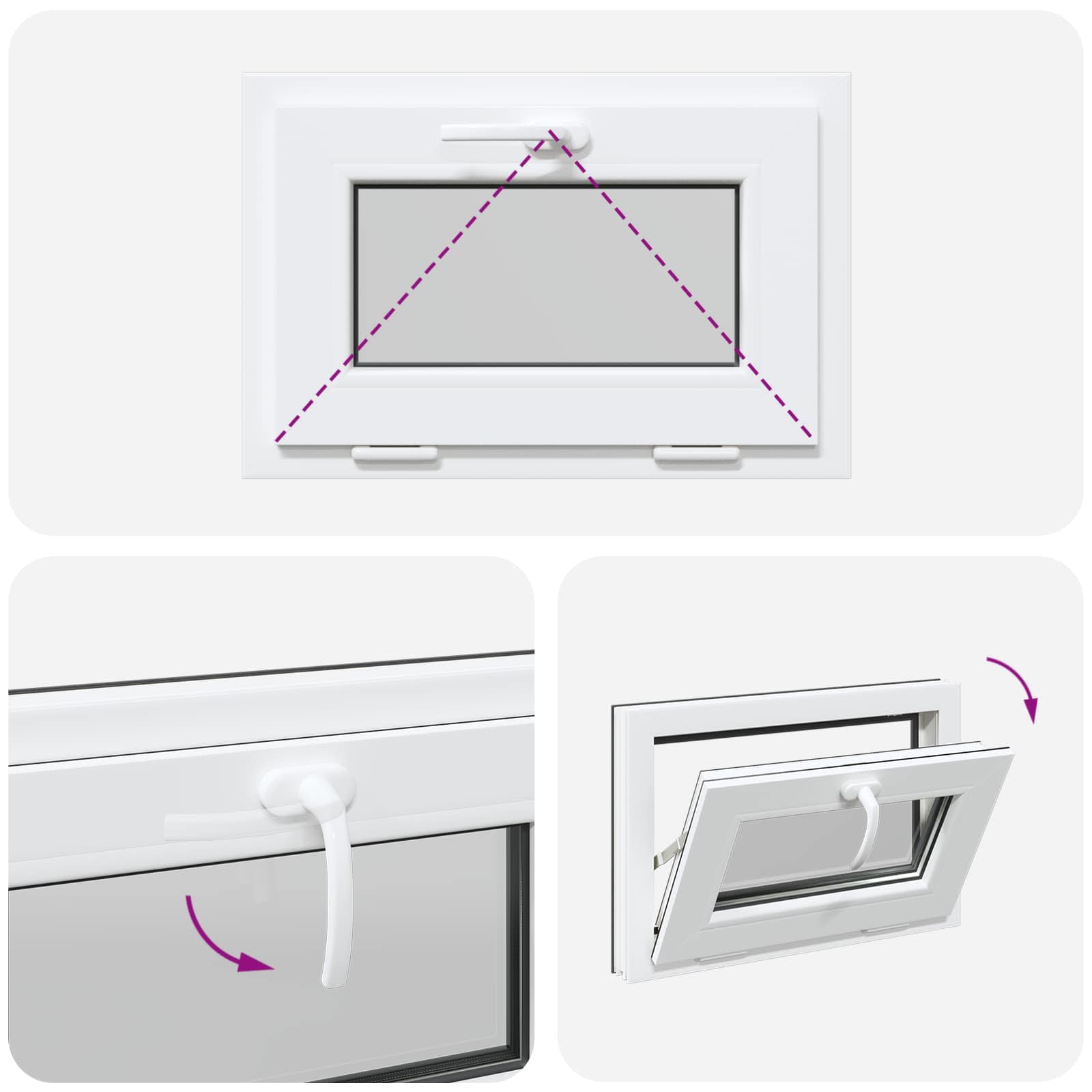 Okno za klet RISOR 60 x 40 cm PVC in steklo Antracit - slika 10