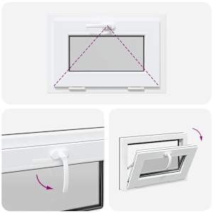 Okeno do suterénu RISOR 60 x 40 cm PVC a sklo Antracitová - obrázek 10
