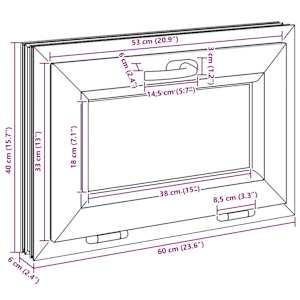 Okeno do suterénu RISOR 60 x 40 cm PVC a sklo Antracitová - obrázek 12