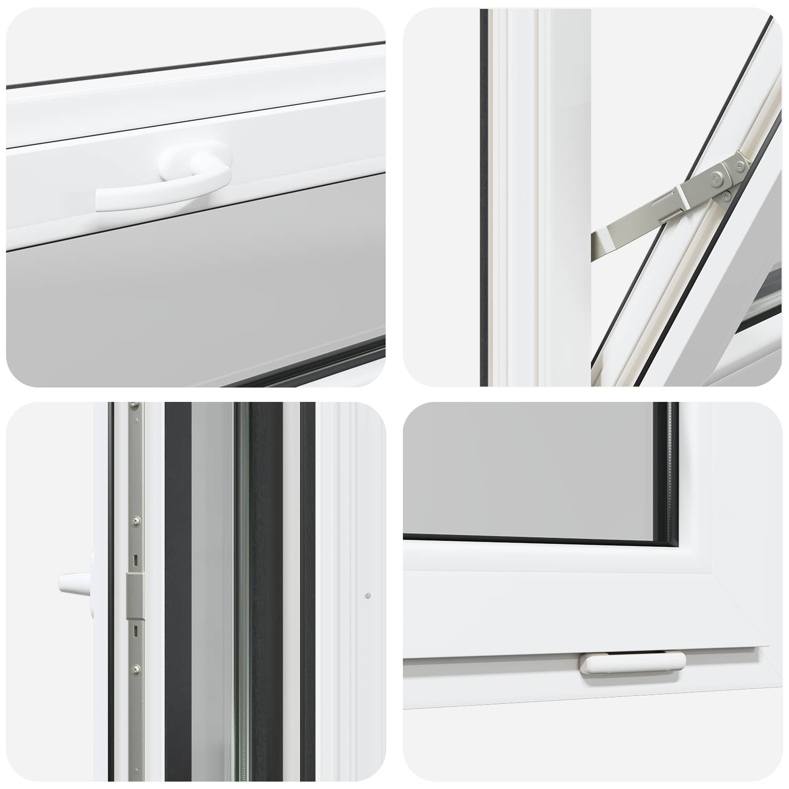 Okno za klet RISOR 90 x 40 cm PVC in steklo Antracit - slika 7