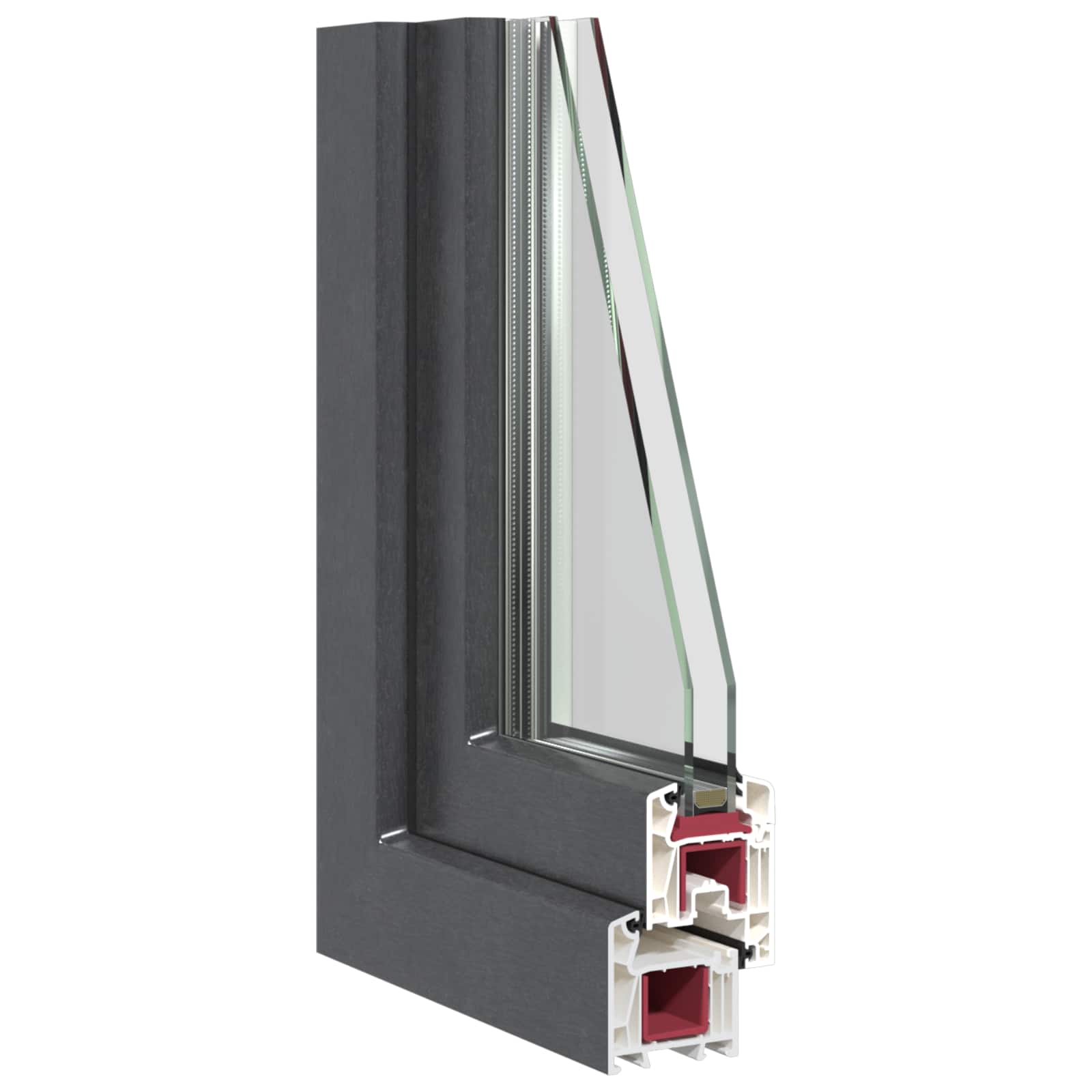 Okno za klet RISOR 90 x 40 cm PVC in steklo Antracit - slika 9