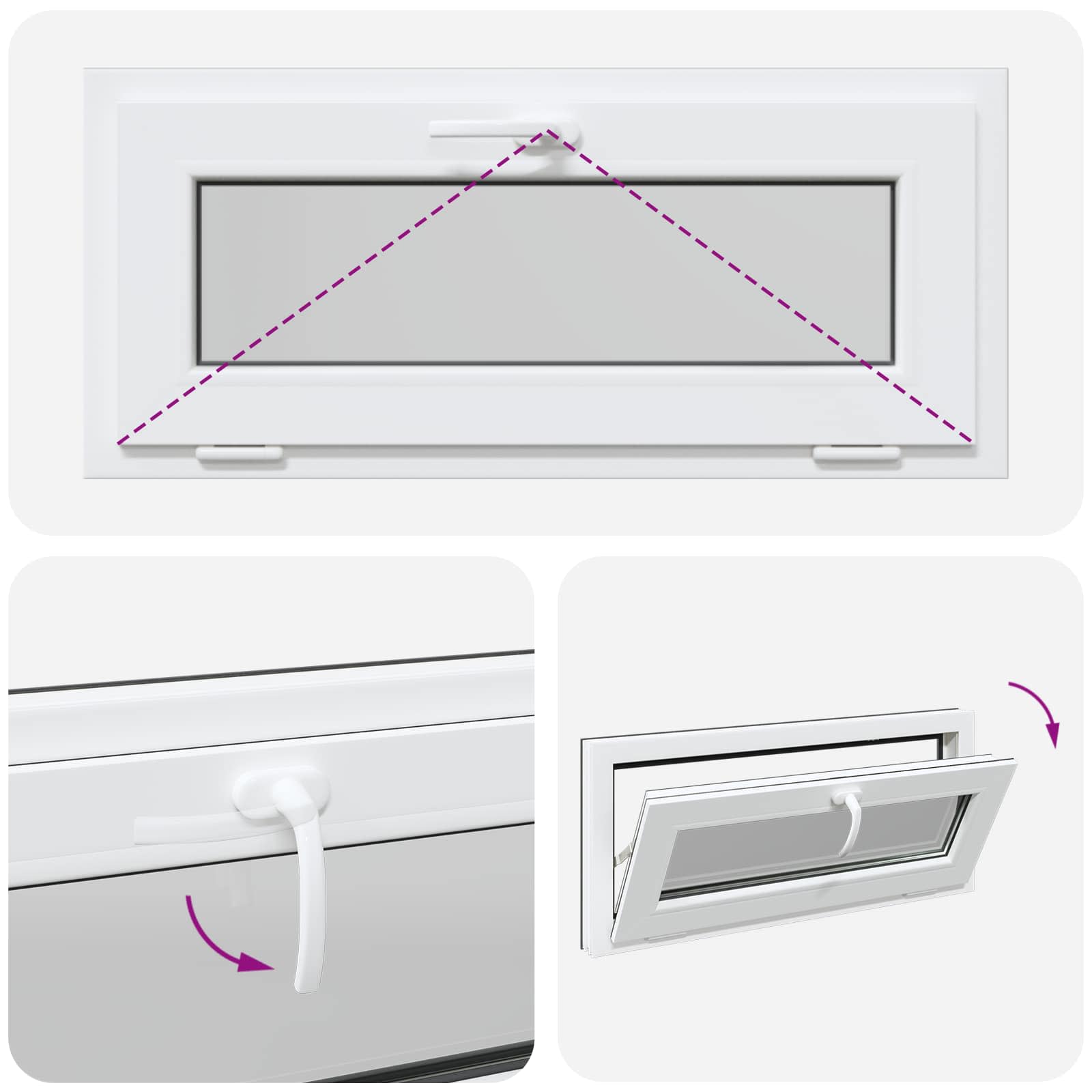 Okno za klet RISOR 90 x 40 cm PVC in steklo Antracit - slika 10