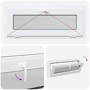 Okeno do suterénu RISOR 100 x 40 cm PVC a sklo Antracitová - obrázek 10