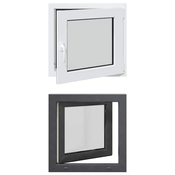 vidaXL Kald- ja p&ouml;&ouml;ratav keldriaken RISOR 50 x 50 cm PVC ja klaas