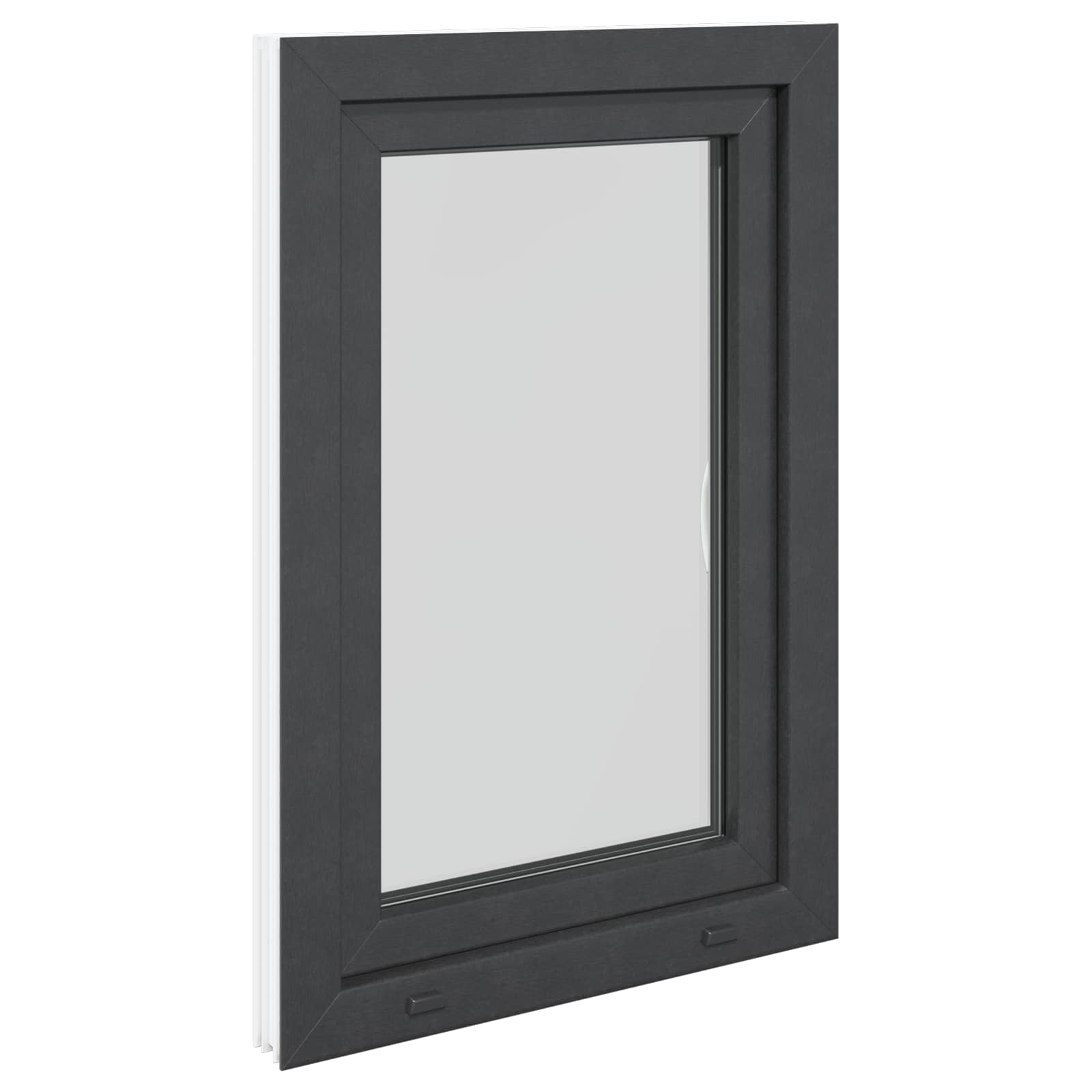 Okeno do suterénu RISOR 60 x 80 cm PVC a sklo Antracitová - obrázek 5