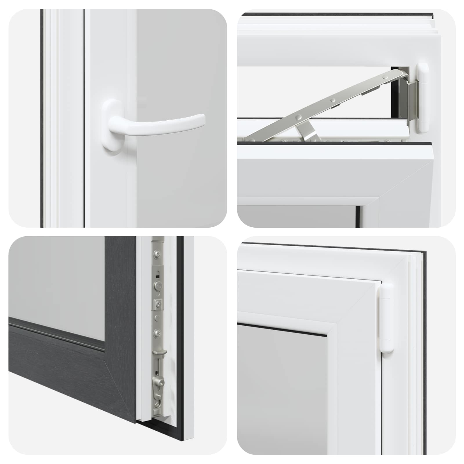 Okeno do suterénu RISOR 60 x 80 cm PVC a sklo Antracitová - obrázek 6
