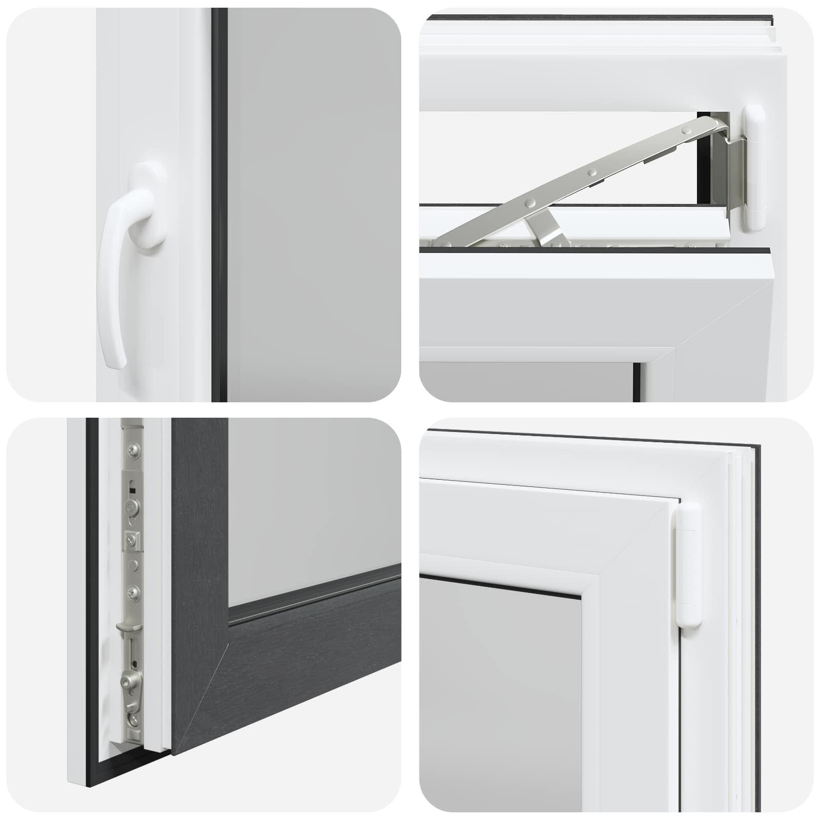 Okeno do suterénu RISOR 60 x 100 cm PVC a sklo Antracitová - obrázek 6