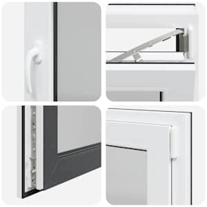 Okeno do suterénu RISOR 100 x 50 cm PVC a sklo Antracitová - obrázek 6