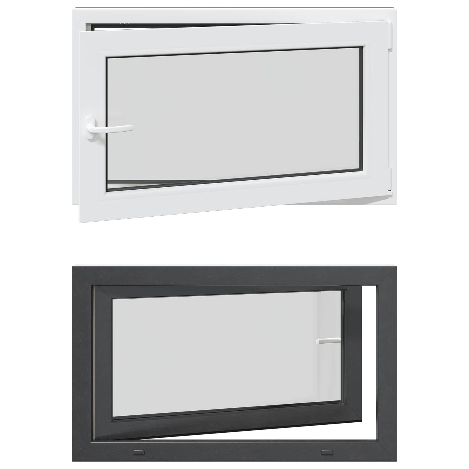 VidaXL Kelderraam Risor Antraciet 100 X 50 Cm Pvc En Glas