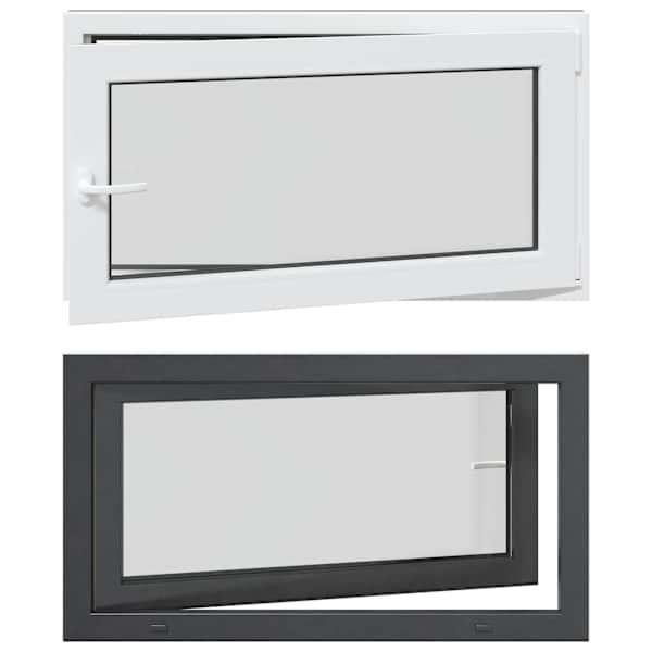 vidaXL Kald- ja p&ouml;&ouml;ratav keldriaken RISOR 110 x 50 cm PVC ja klaas