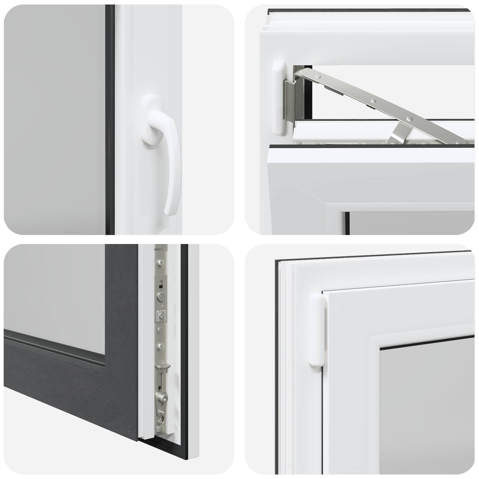 Okno za klet RISOR Antracit 110 x 60 cm PVC in steklo - slika 6