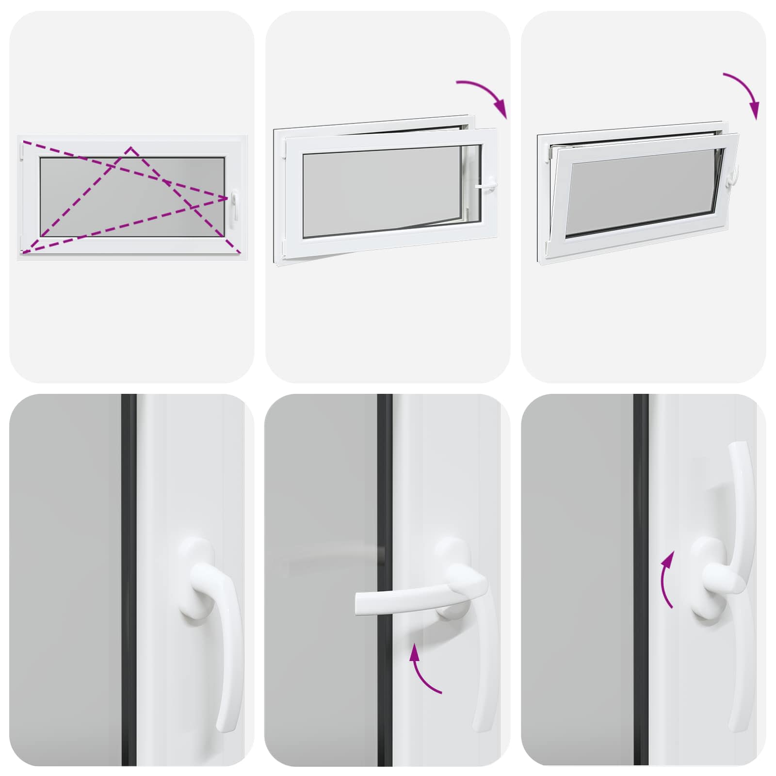 Okno za klet RISOR Antracit 110 x 60 cm PVC in steklo - slika 9