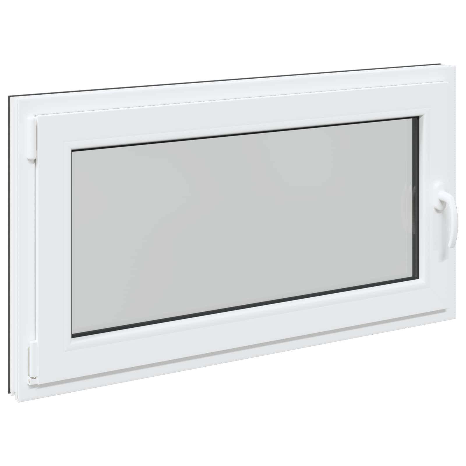 Okeno do suterénu RISOR 110 x 70 cm PVC a sklo Antracitová - obrázek 2