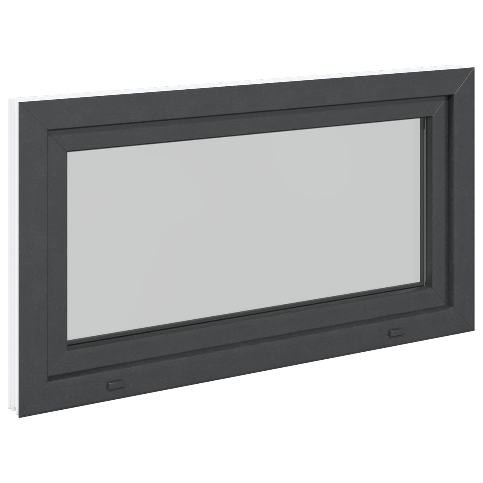 Okeno do suterénu RISOR 110 x 70 cm PVC a sklo Antracitová - obrázek 5