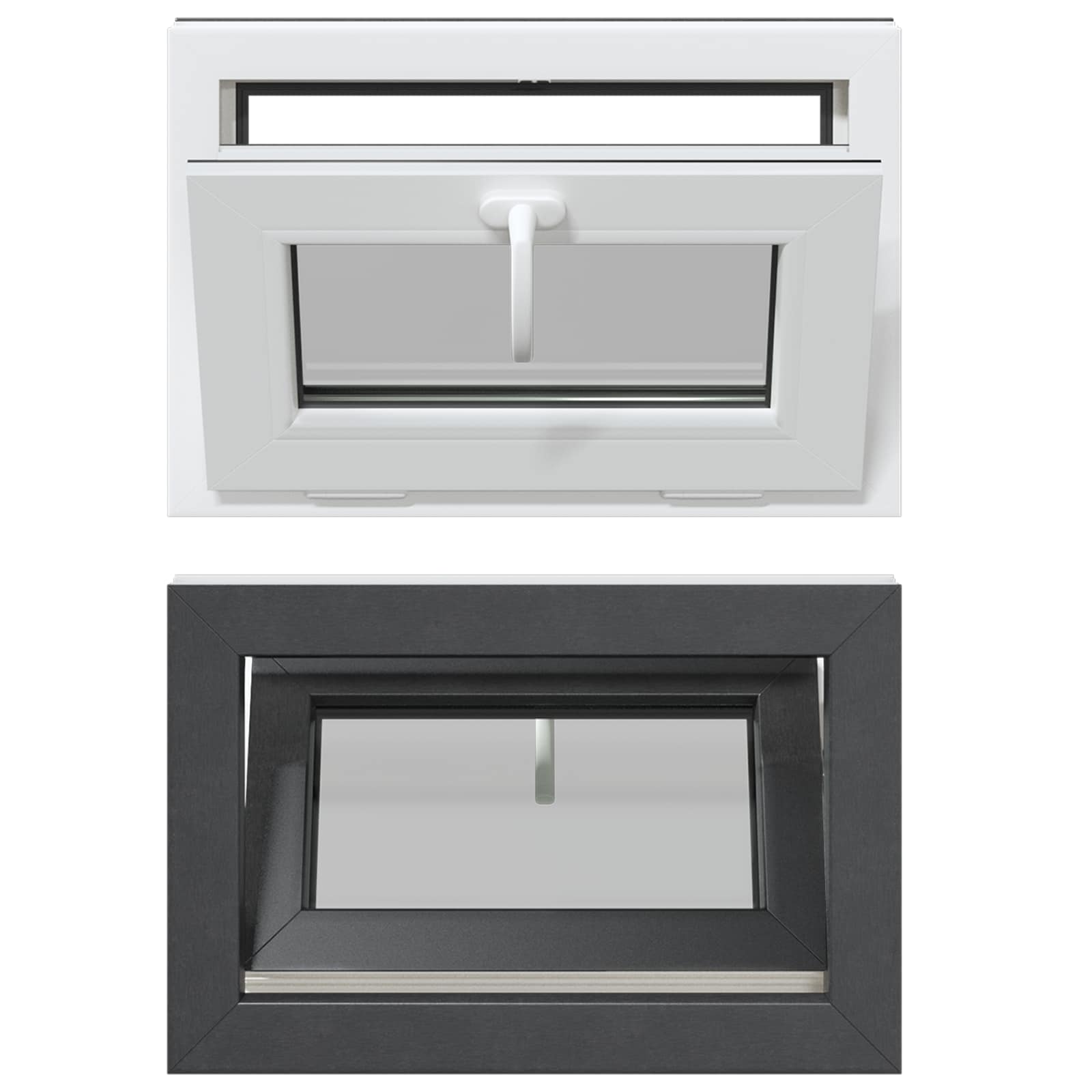 VidaXL Kelderraam Risor 60 X 40 Cm Pvc En Glas Antracietkleurig