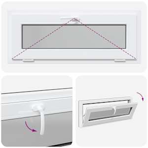 Okeno do suterénu RISOR 110 x 40 cm PVC a sklo Antracitová - obrázek 10