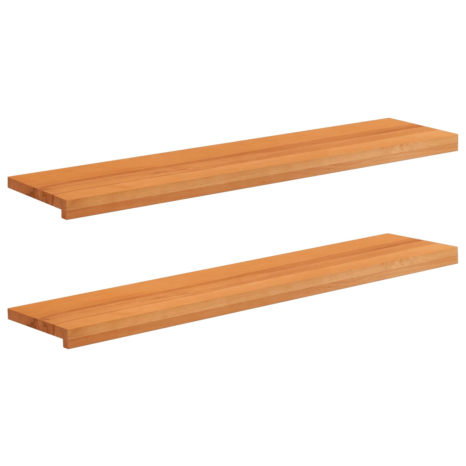 Trapmatten 2 st Licht Bruin 110 x 30 x 2 cm Massief beukenhout image 1