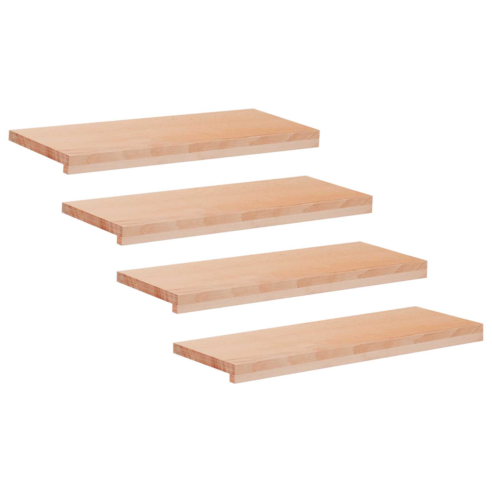 Trapmatten 4 st Naturel 70 x 25 x 2 cm Massief beukenhout image 1